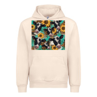 Sandshell western leopard sunflower black and white  cow Urban Hoodie - BarkalooDesign