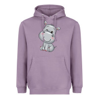 Lavender hippo Heavyweight Hoodie - texasbilliewilder