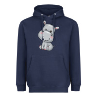 Navy hippo Heavyweight Hoodie - texasbilliewilder