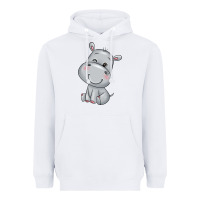 White hippo Heavyweight Hoodie - texasbilliewilder