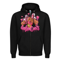 Black galentines afro girl sneakers Zipper Hoodie - RanaPortraitStore