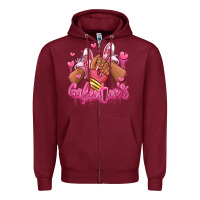 Burgundy galentines afro girl sneakers Zipper Hoodie - RanaPortraitStore