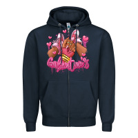 Navy galentines afro girl sneakers Zipper Hoodie - RanaPortraitStore