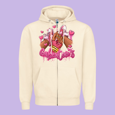 Zipper Hoodie galentines afro girl sneakers