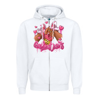 White galentines afro girl sneakers Zipper Hoodie - RanaPortraitStore