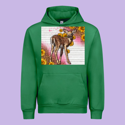 Western Cute Baby Deer Fawn Urban Hoodie Designed By Lillyallendesigns