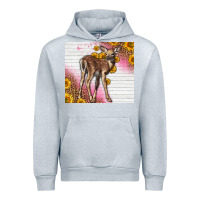 Heather Grey Western Cute Baby Deer Fawn Urban Hoodie - LillyAllenDesigns