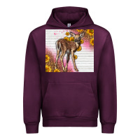 Mauve Wine Western Cute Baby Deer Fawn Urban Hoodie - LillyAllenDesigns