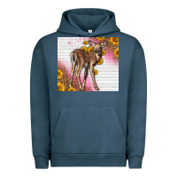Pigment Midnight Navy Western Cute Baby Deer Fawn Urban Hoodie - LillyAllenDesigns