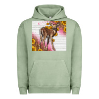 Pigment Oil Green Western Cute Baby Deer Fawn Urban Hoodie - LillyAllenDesigns