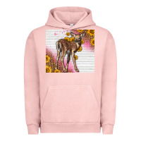 Pigment Salmon Western Cute Baby Deer Fawn Urban Hoodie - LillyAllenDesigns
