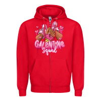 Red galentine squad afro girl sneakers Zipper Hoodie - RanaPortraitStore