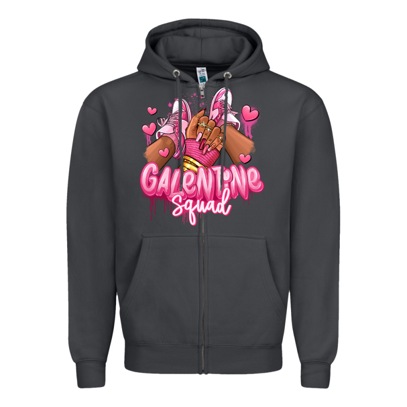 Galentine Squad Afro Girl Sneakers Zipper Hoodie by RanaPortraitStore | Teevron