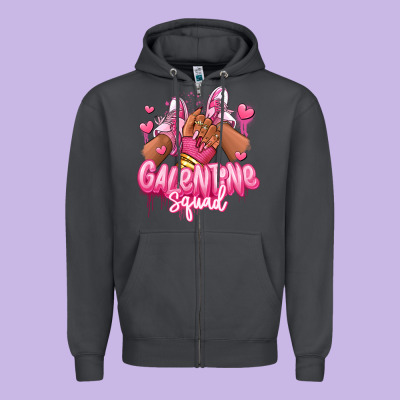 Zipper Hoodie galentine squad afro girl sneakers
