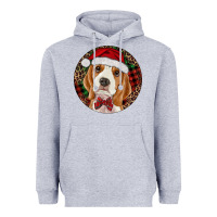 Heather Grey beagle christmas ornament Heavyweight Hoodie - RanaPortraitStore