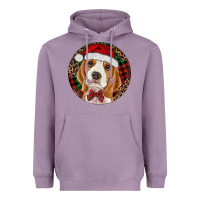 Lavender beagle christmas ornament Heavyweight Hoodie - RanaPortraitStore