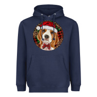 Navy beagle christmas ornament Heavyweight Hoodie - RanaPortraitStore