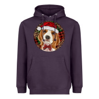 Plum beagle christmas ornament Heavyweight Hoodie - RanaPortraitStore