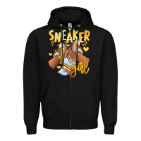Black yellow sneaker girl afro woman Zipper Hoodie - RanaPortraitStore