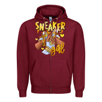 Burgundy yellow sneaker girl afro woman Zipper Hoodie - RanaPortraitStore