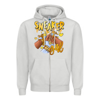 Dove Grey yellow sneaker girl afro woman Zipper Hoodie - RanaPortraitStore