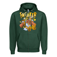 Sports Green yellow sneaker girl afro woman Zipper Hoodie - RanaPortraitStore