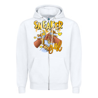 White yellow sneaker girl afro woman Zipper Hoodie - RanaPortraitStore