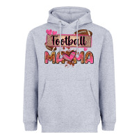 Heather Grey football mama with leopard Heavyweight Hoodie - Zillion Design Studio