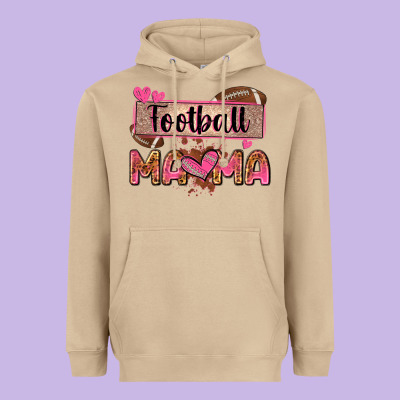 Football Mama With Leopard Heavyweight Hoodie Designed By Zillion Design Studio