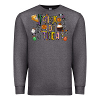 Charcoal Heather trick or treat Premium Sweatshirt - CowhideDigitalArt