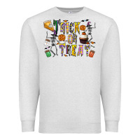 Oatmeal Heather trick or treat Premium Sweatshirt - CowhideDigitalArt