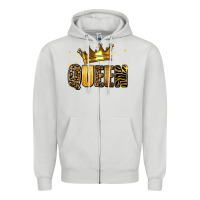Dove Grey queen glitter Zipper Hoodie - RanaPortraitStore