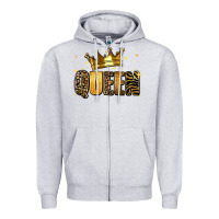 Heather Grey queen glitter Zipper Hoodie - RanaPortraitStore