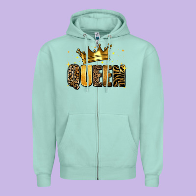 Zipper Hoodie queen glitter