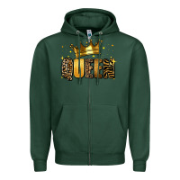 Sports Green queen glitter Zipper Hoodie - RanaPortraitStore