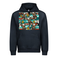 Navy western horseshoe sunflower brown cow Urban Hoodie - BarkalooDesign