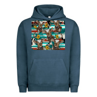 Pigment Midnight Navy western horseshoe sunflower brown cow Urban Hoodie - BarkalooDesign