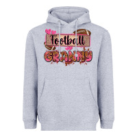 Heather Grey football granny with leopard Heavyweight Hoodie - Zillion Design Studio