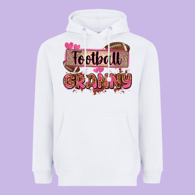 Football Granny With Leopard Heavyweight Hoodie Designed By Zillion Design Studio