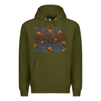 Army Green tooled leather fall background Premium Hoodie - RanaPortraitStore