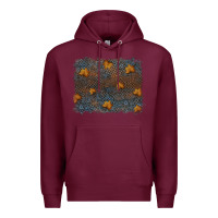 Burgundy tooled leather fall background Premium Hoodie - RanaPortraitStore