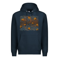Navy tooled leather fall background Premium Hoodie - RanaPortraitStore