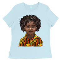 Baby Blue black boy Ladies Tee - BarkalooDesign
