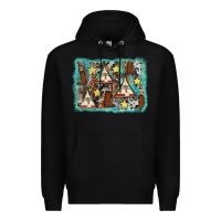 Black tribe tent western background Premium Hoodie - AdoDesignShop