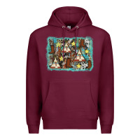 Burgundy tribe tent western background Premium Hoodie - AdoDesignShop