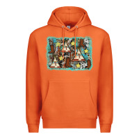 Carrot tribe tent western background Premium Hoodie - AdoDesignShop