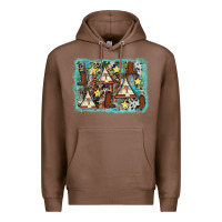 Chestnut tribe tent western background Premium Hoodie - AdoDesignShop