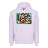 Lilac tribe tent western background Premium Hoodie - AdoDesignShop