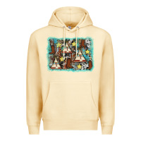 Pina Colada tribe tent western background Premium Hoodie - AdoDesignShop