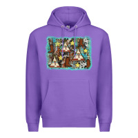 Purple tribe tent western background Premium Hoodie - AdoDesignShop